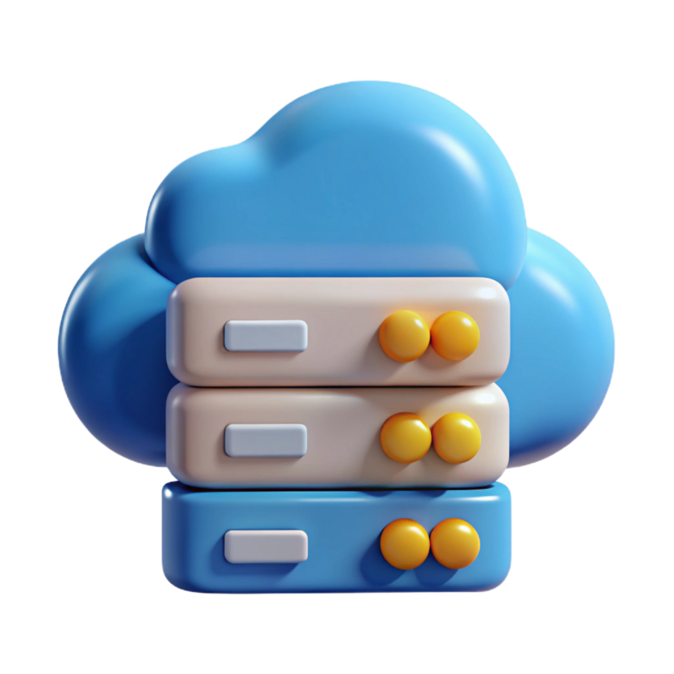 elegant rustic Cloud computing server icon premium png