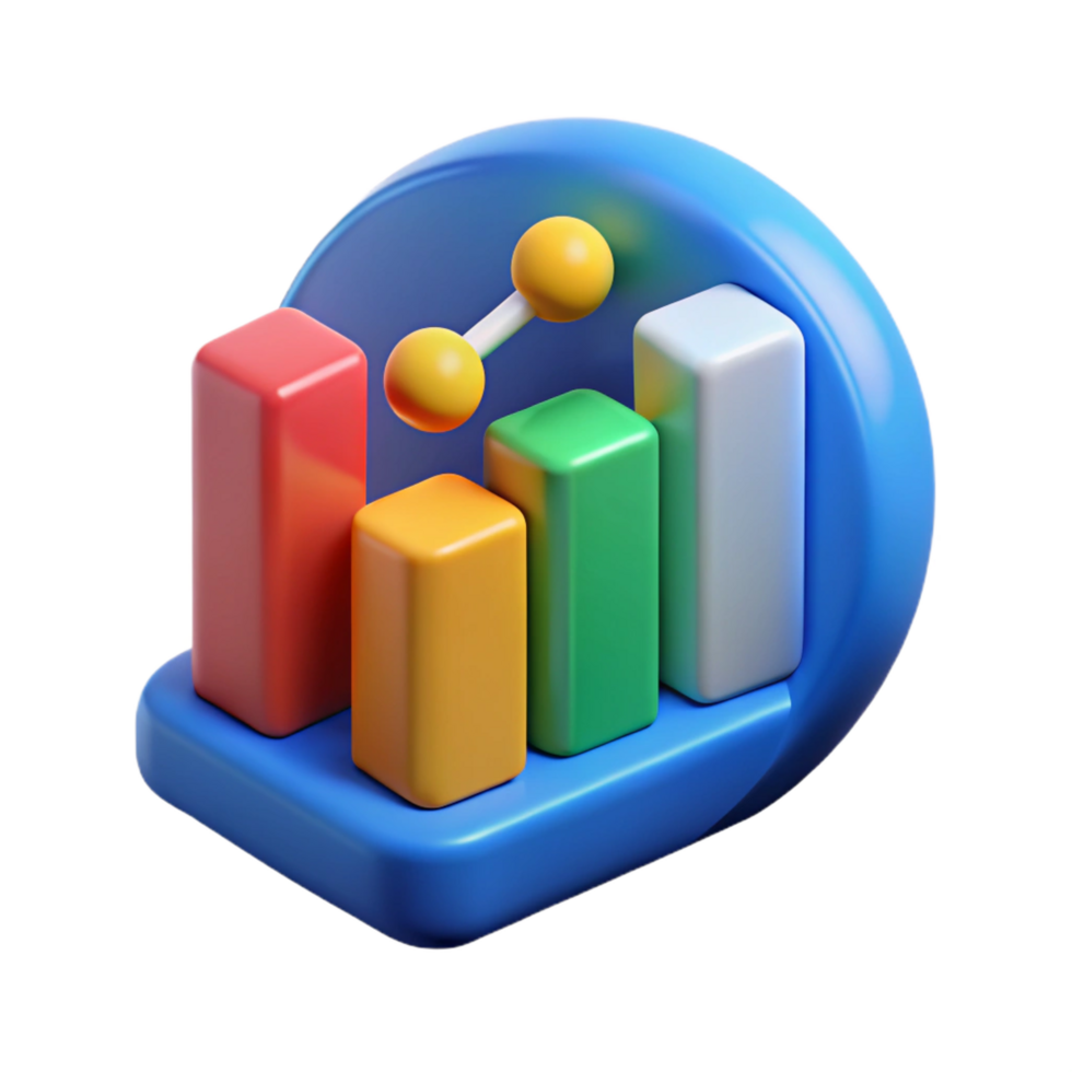 dramatic modern Data analytics graph icon detailed png