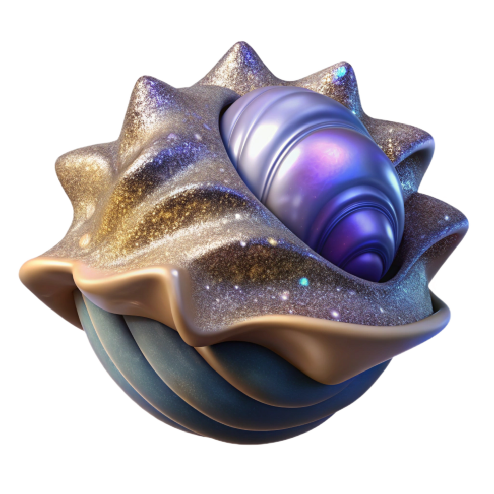 vibrant creative Single Seashell Top View Isolated Element authentic png