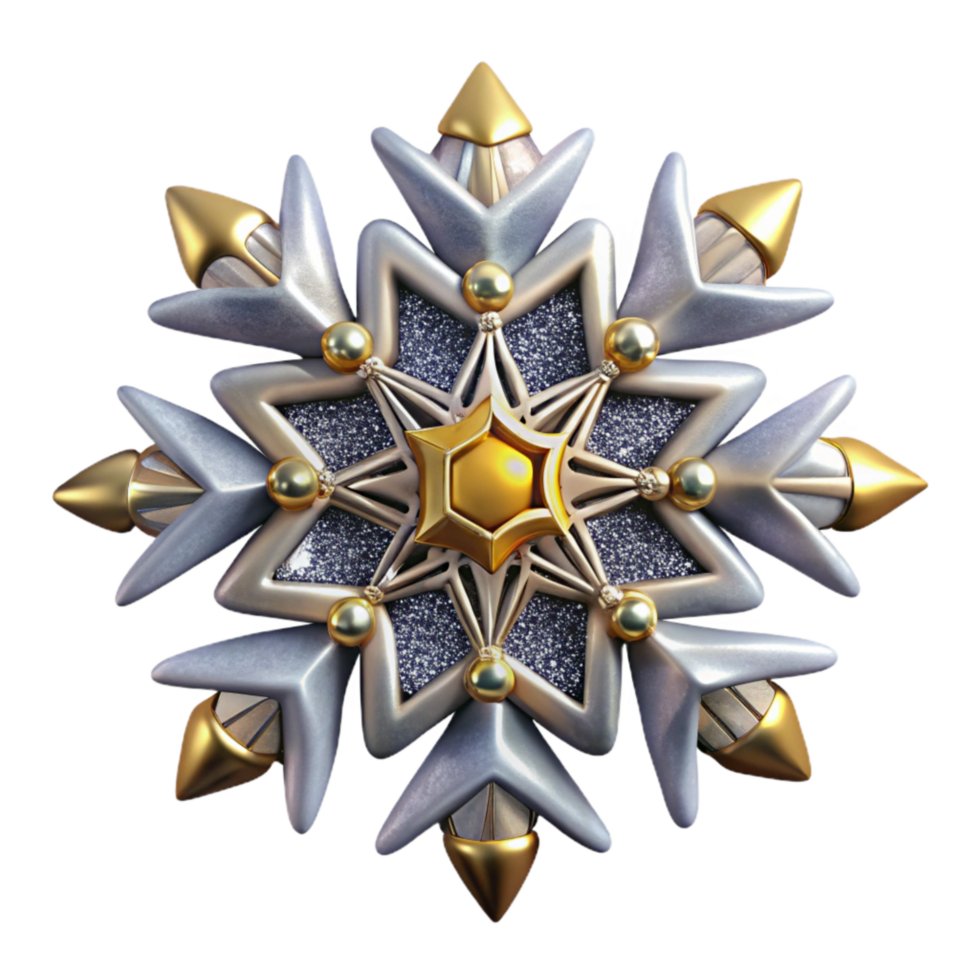 extraordinary abstract Single Snowflake Intricate Design Isolated Cutout high quality png