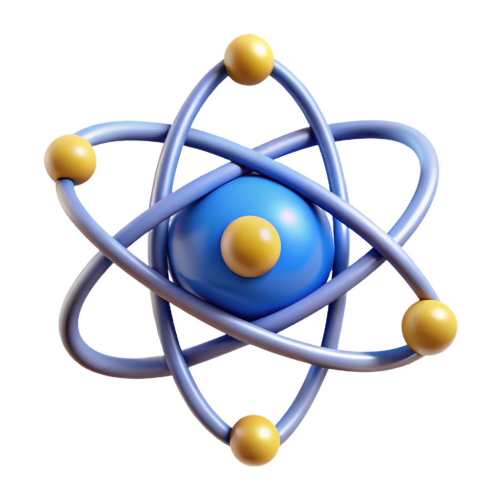 vibrant modern Quantum computing atom icon professional png