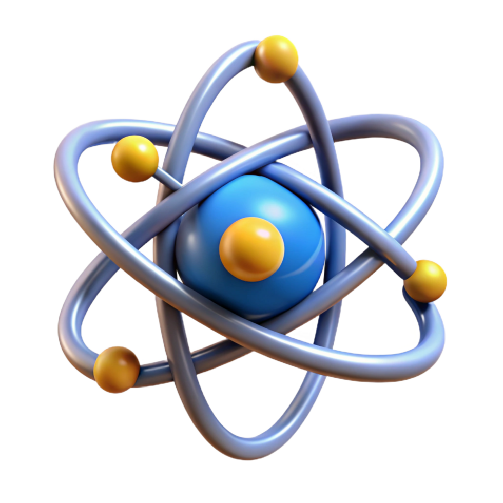 serene creative Quantum computing atom icon high resolution png