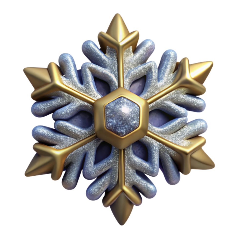 extraordinary classic Single Snowflake Top View Isolated Element professional png