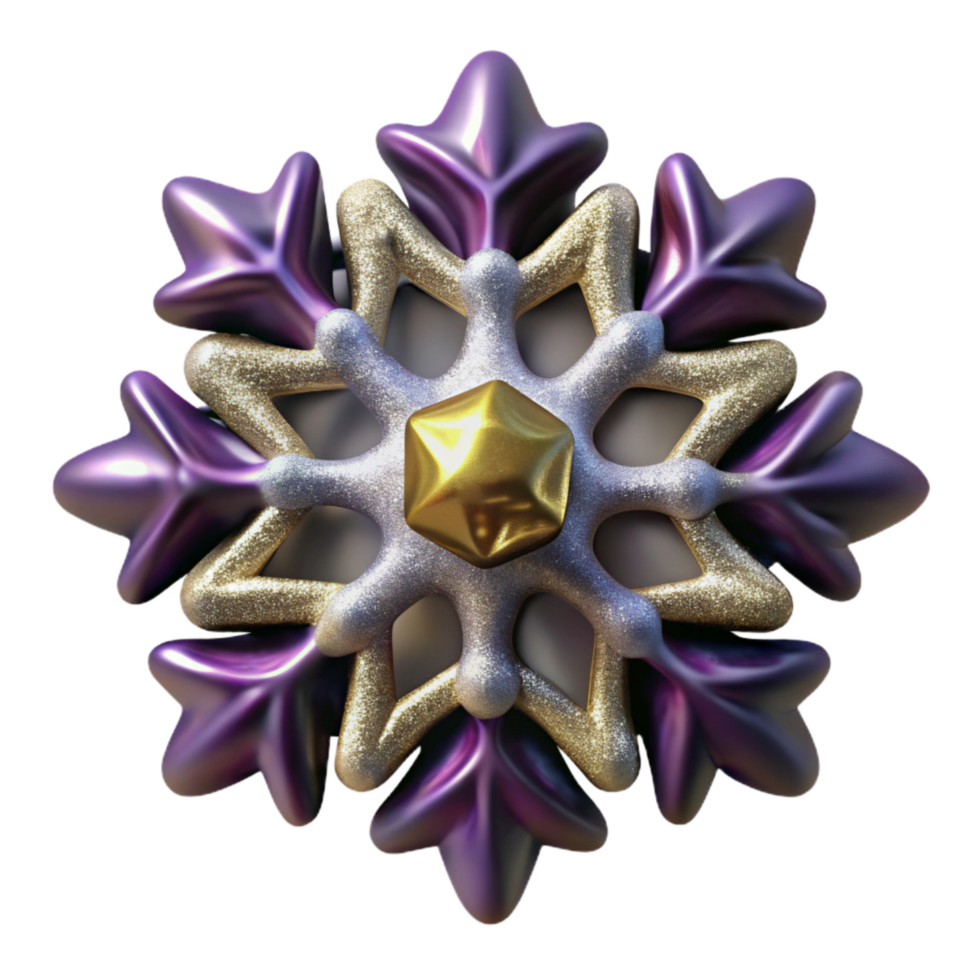 stunning classic Single Snowflake Top View Isolated Element genuine png