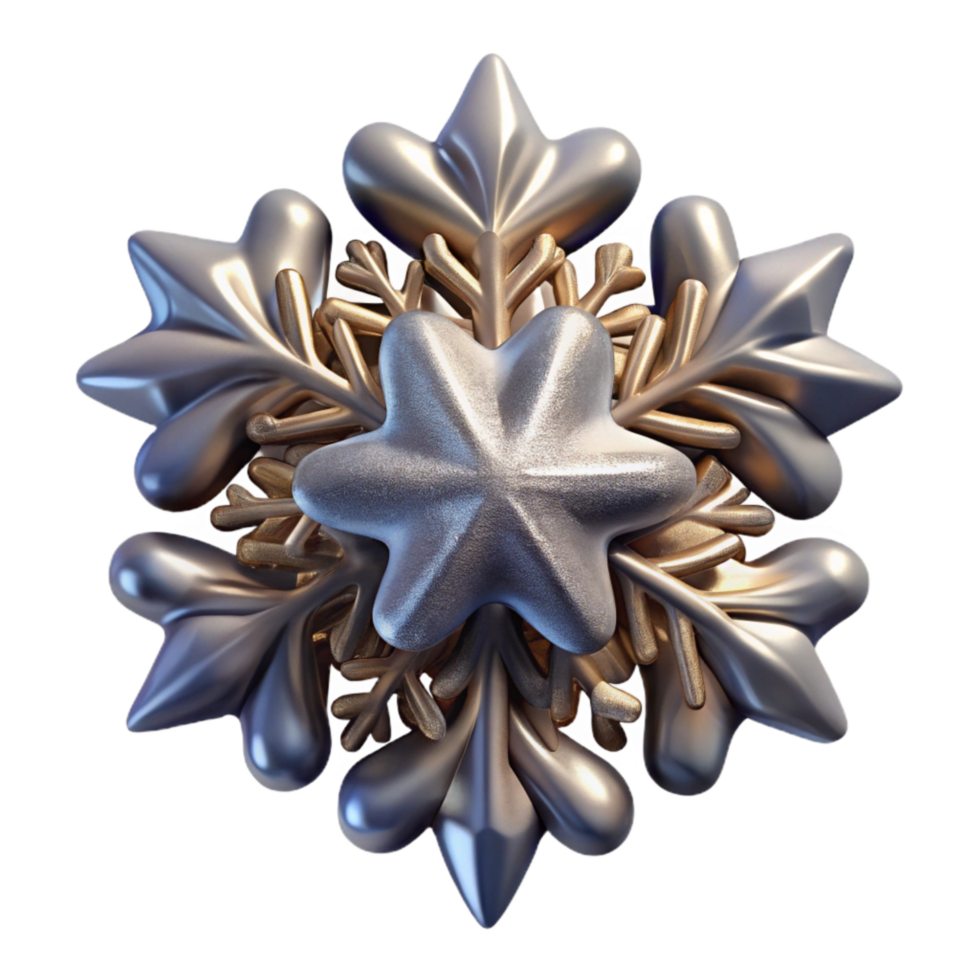 vibrant classic Single Snowflake Top View Isolated Element authentic png