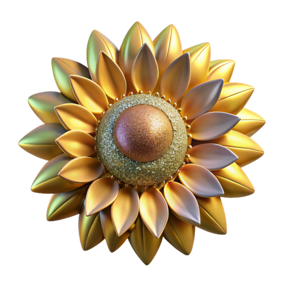 stunning classic Single Sunflower Front View Isolated Element authentic png