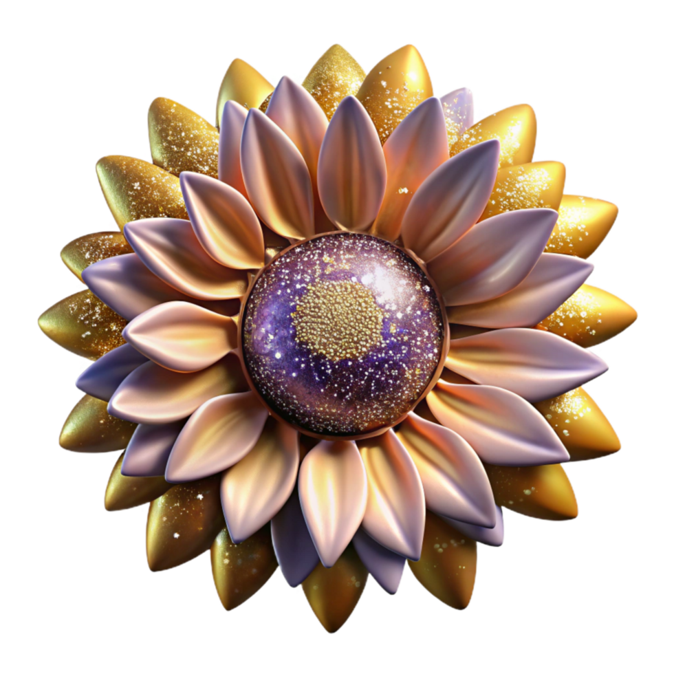 stunning abstract Single Sunflower Front View Isolated Element png