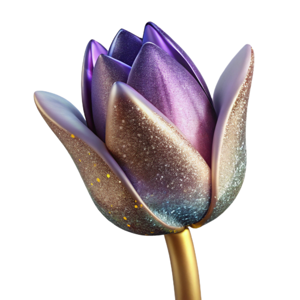 beautiful classic Single Tulip Flower Side View Cutout authentic png