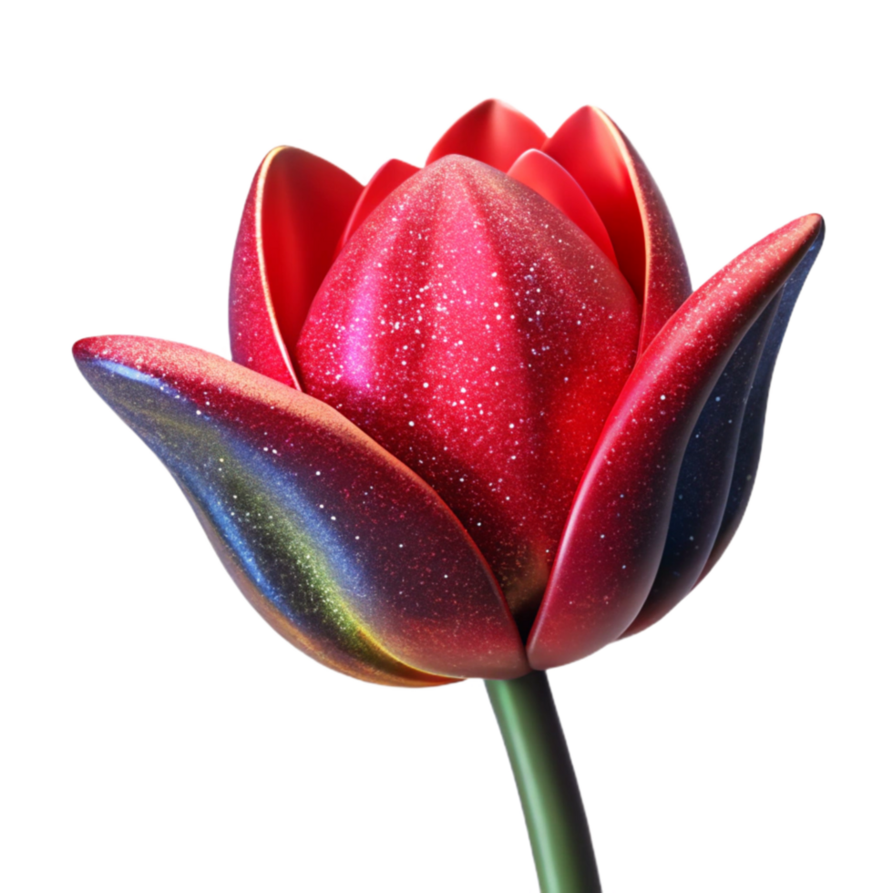 impressive minimalist Single Tulip Front View Isolated Element exclusive png