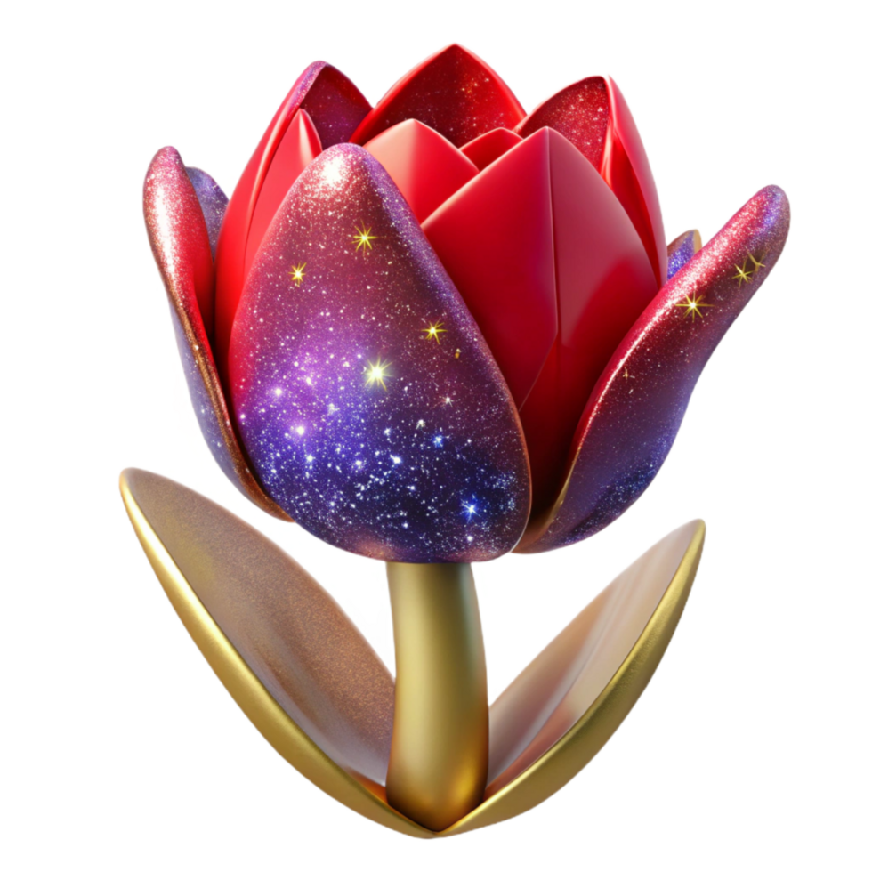 dramatic classic Single Tulip Front View Isolated Element authentic png