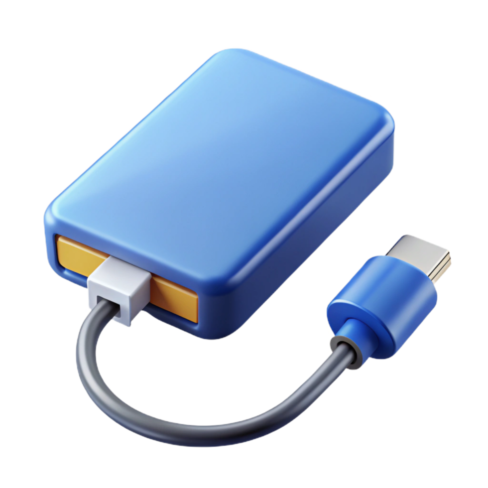 serene vintage External hard drive with USB cable authentic png