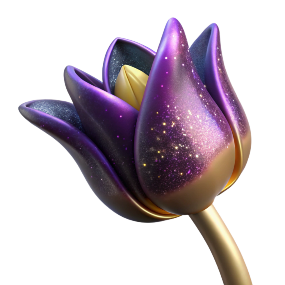 extraordinary vintage Single Tulip Side View Isolated high resolution png