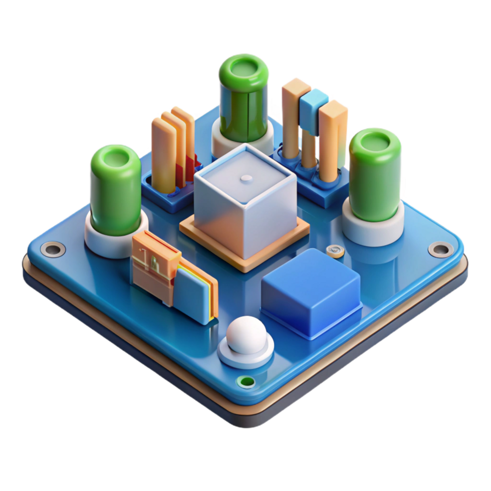 serene classic Circuit board with components exclusive png