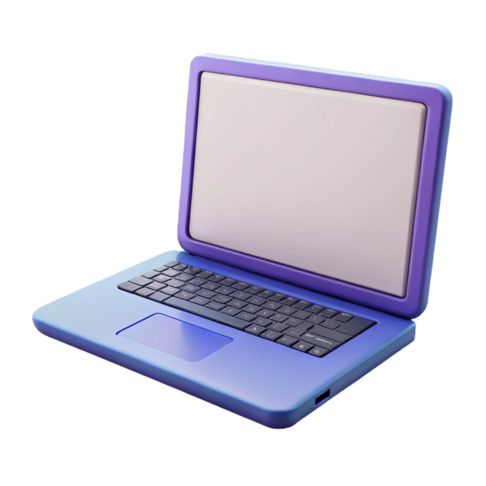 deslumbrante contemporâneo computador portátil computador com em branco tela genuíno png