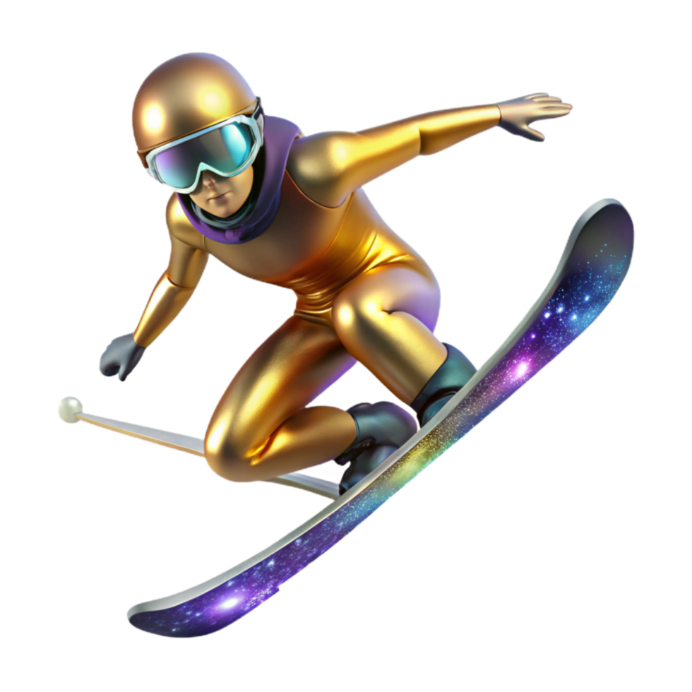 beautiful artistic Ski Jumper in Mid-air Transparent exclusive png