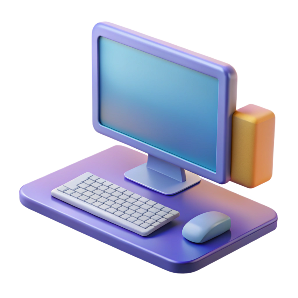 stunning rustic Desktop computer with monitor and keyboard original png