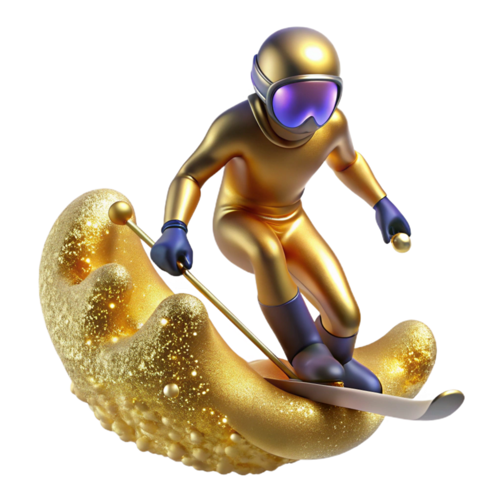 magnificent modern Skier Downhill Motion Blur Isolated Element genuine png