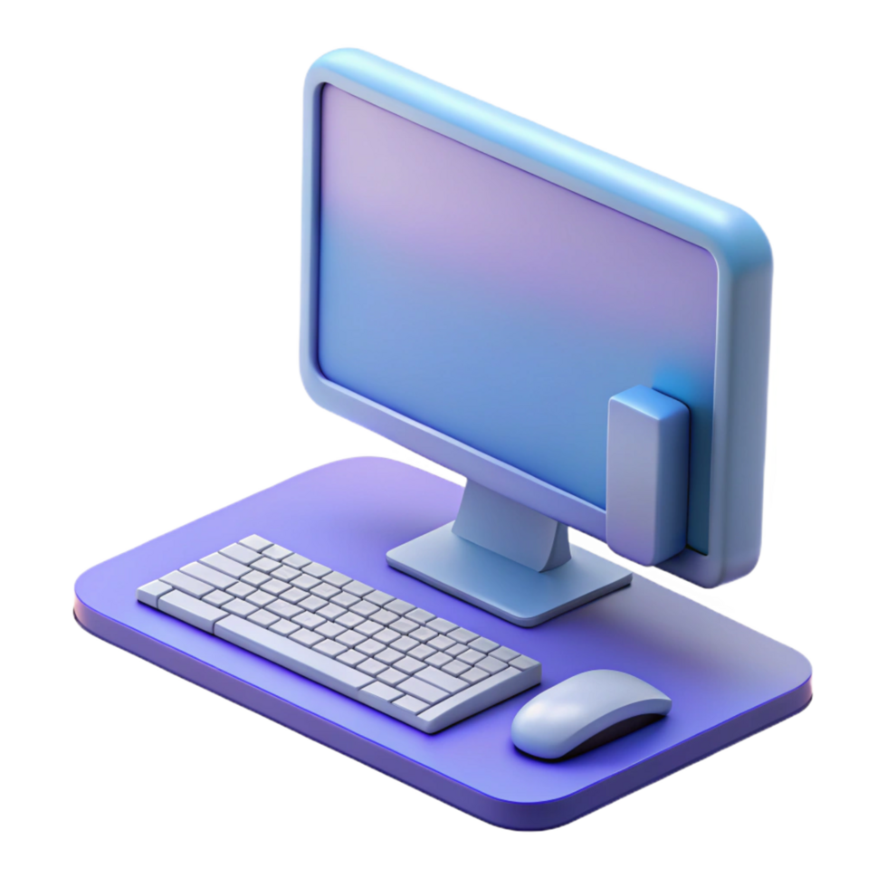 wonderful classic Desktop computer with monitor and keyboard high resolution png
