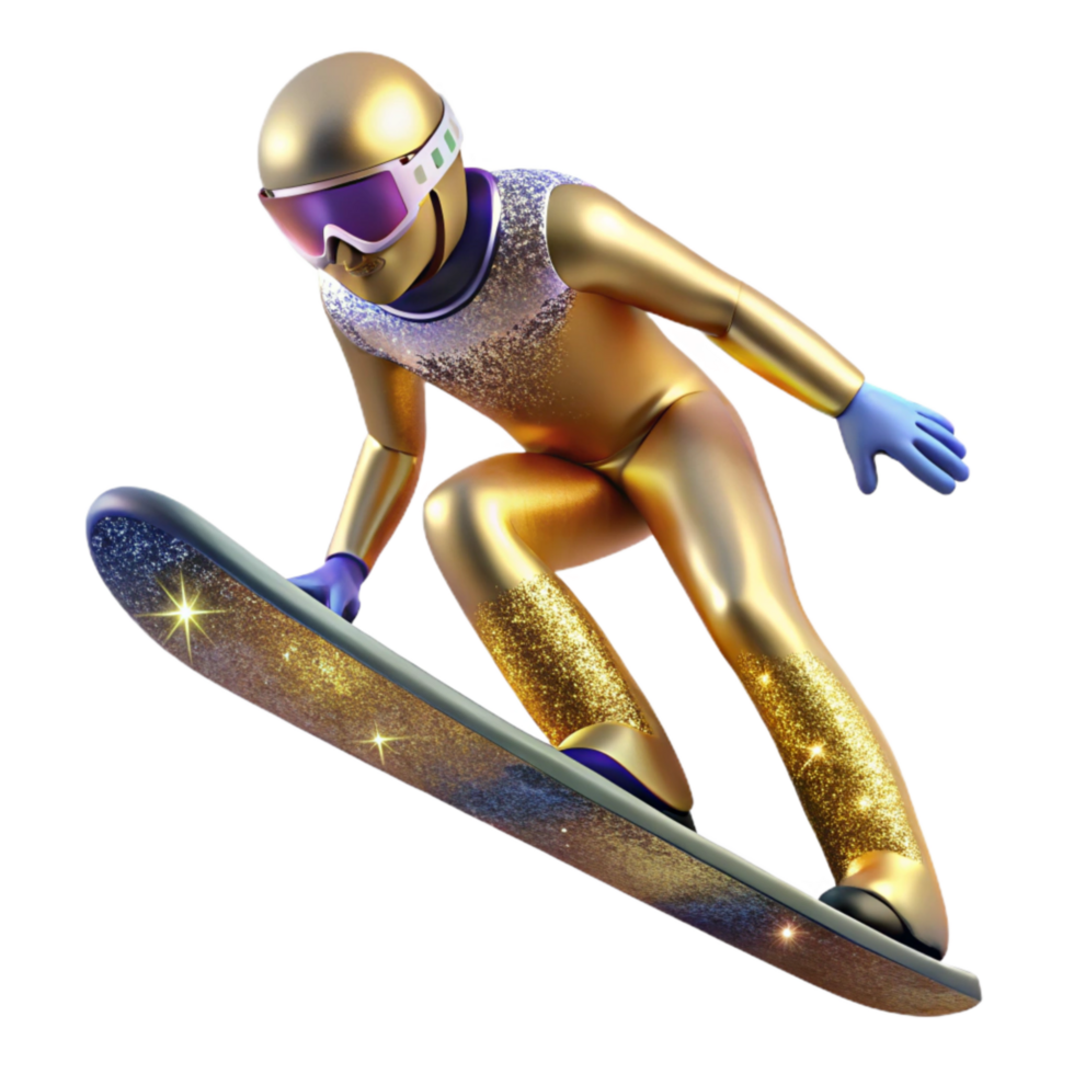 serene traditional Ski Jumper Landing Successfully Isolated with Perfect Form professional png