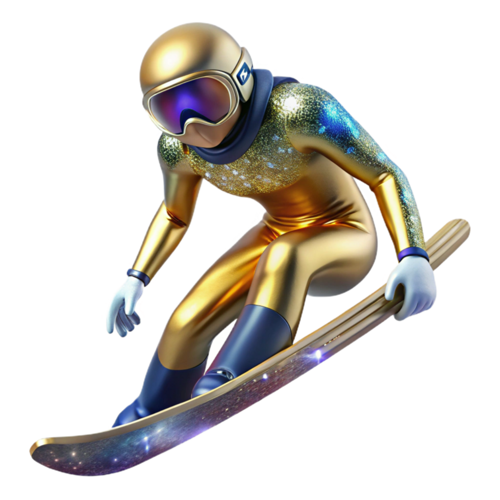 stunning abstract Ski Jumper Preparing for Takeoff Transparent exclusive png