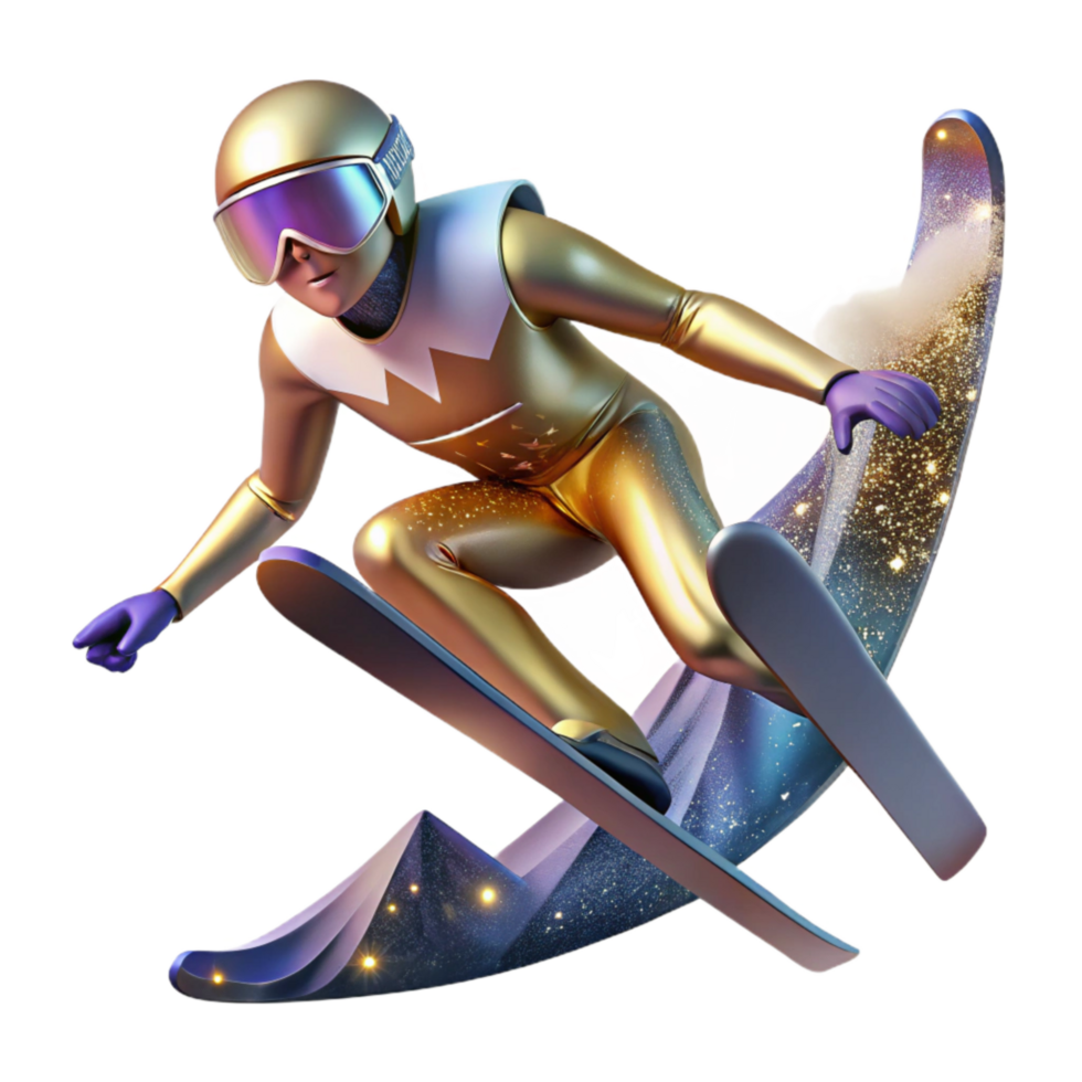 elegant classic Ski Jumper Soaring Through Air Cutout with Dynamic Flight high quality png