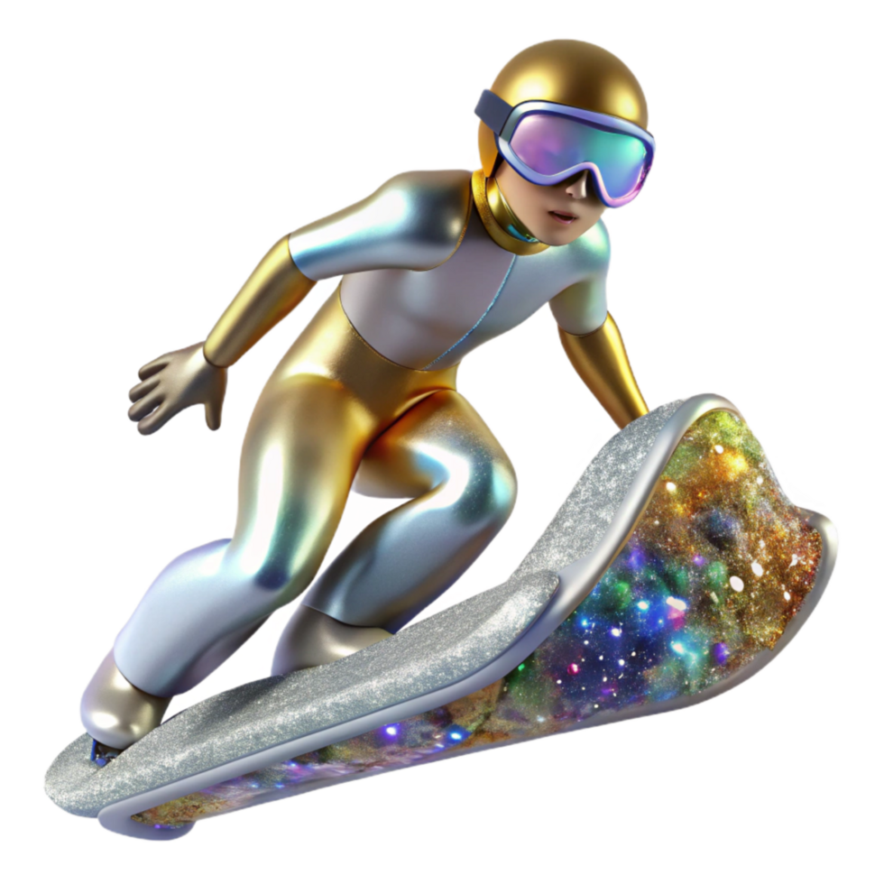 dramatic modern Ski Jumper Preparing for Takeoff Transparent png