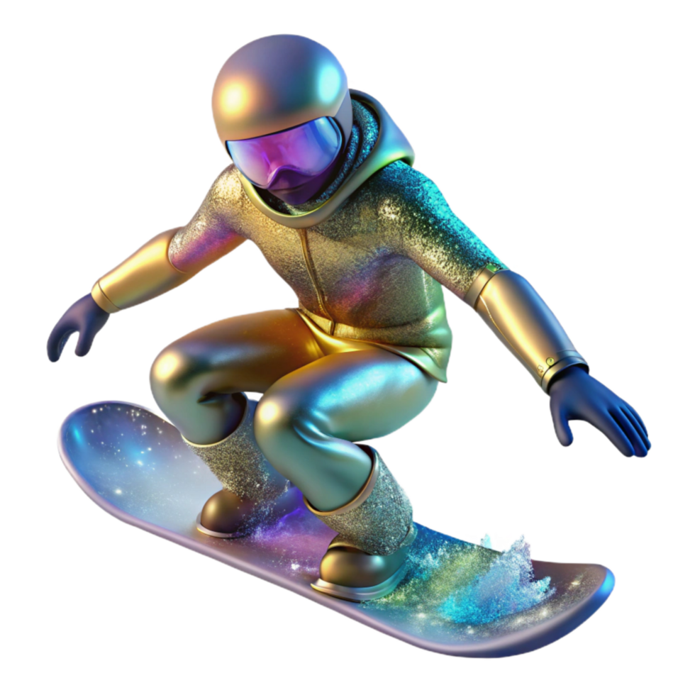 elegant minimalist Ski Jumper Soaring Through Air Cutout with Dynamic Flight png