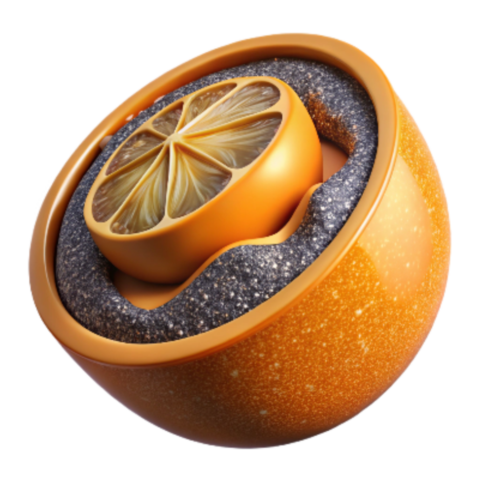 extraordinary creative Sliced Orange Top View Isolated authentic png