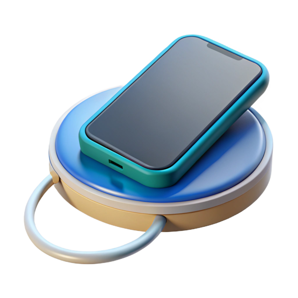 vibrant modern Smartphone charging on wireless charging pad high resolution png