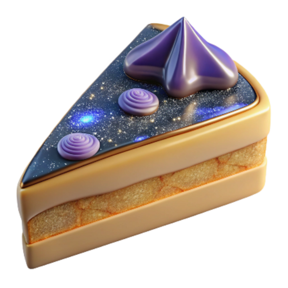 beautiful classic Slice of Cake Top View Isolated Transparent Background professional png