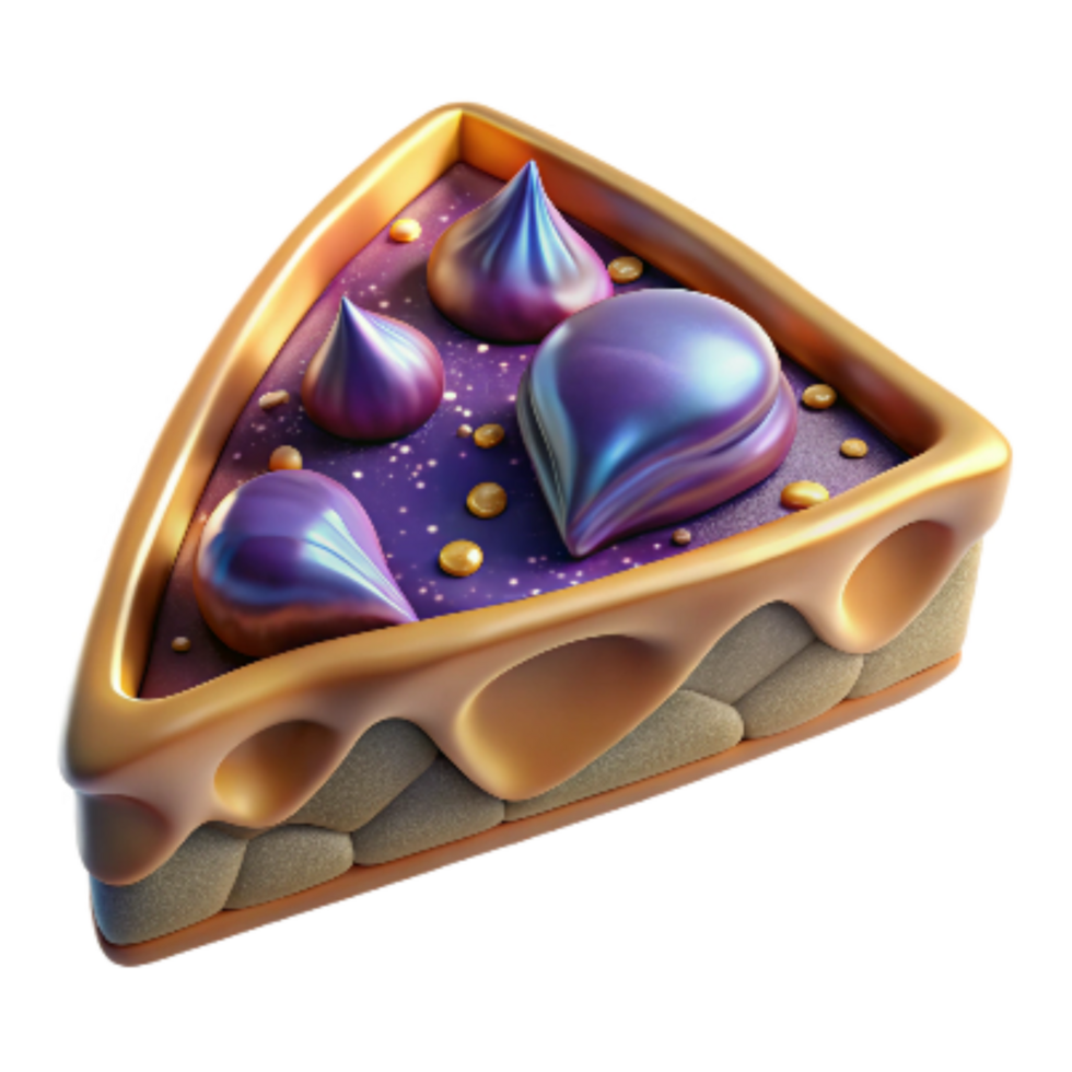 dramatic modern Slice of Pie Top View Isolated genuine png