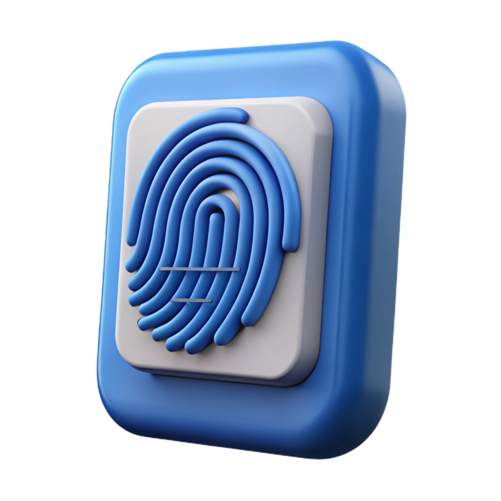 serene modern Biometric fingerprint scanner detailed png