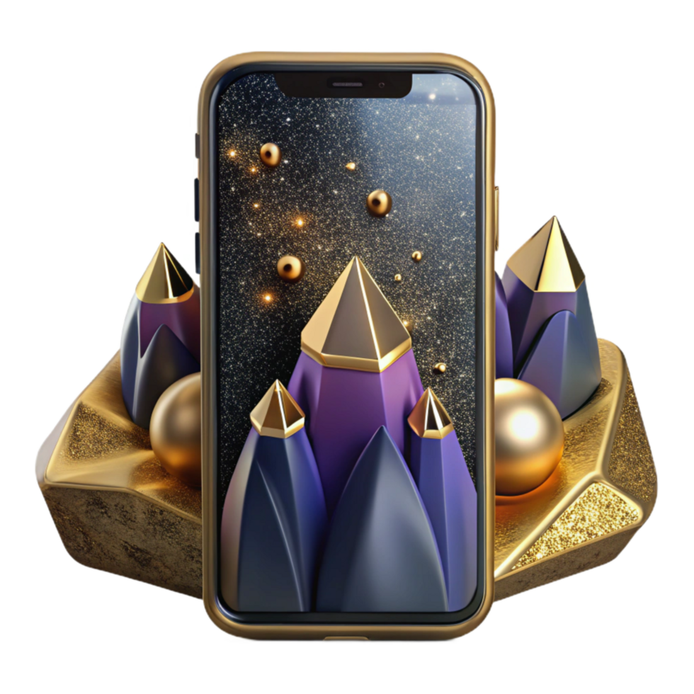 impressive creative Smart Phone Front View Isolated Element authentic png