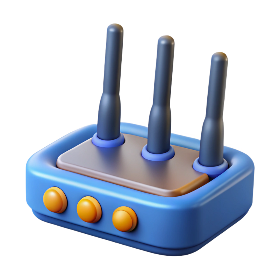 impressive rustic Network router with multiple antennas high quality png