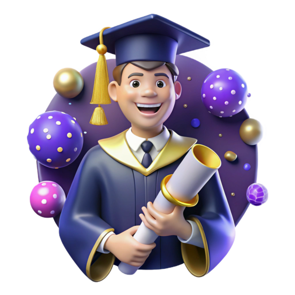 beautiful creative Smiling Graduate with Diploma Cutout genuine png