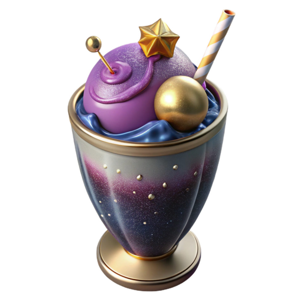 vibrant minimalist Smoothie Isolated with Fruit and Yogurt and Transparent Background high resolution png
