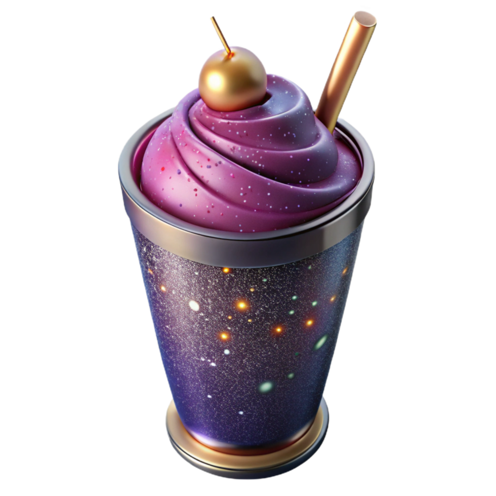 dramatic contemporary Smoothie Isolated with Fruit and Yogurt and Transparent Background detailed png