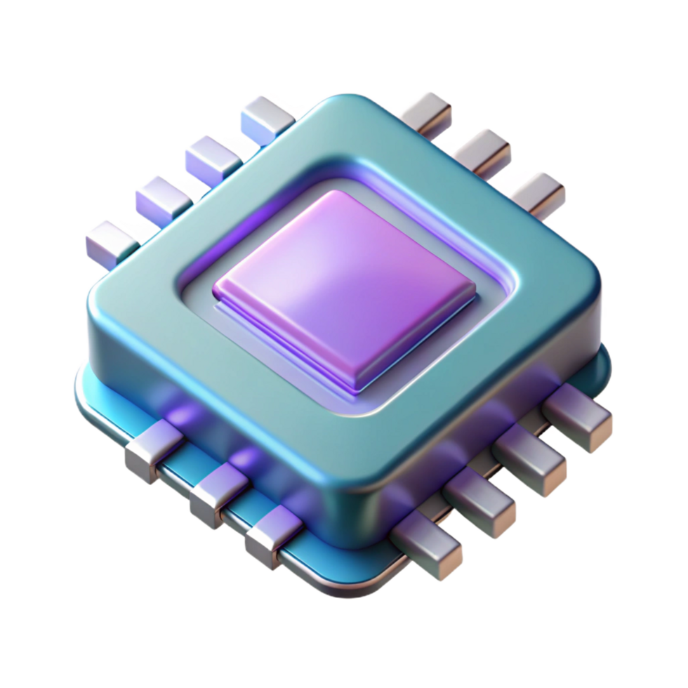 vibrant traditional Quantum computer processor chip premium png