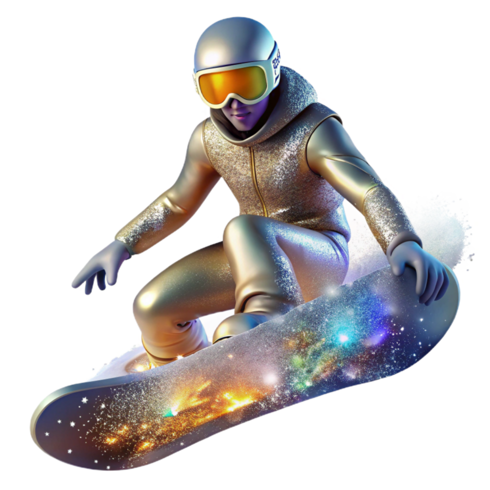 impressive traditional Snowboarder Carving Through Powder Transparent authentic png