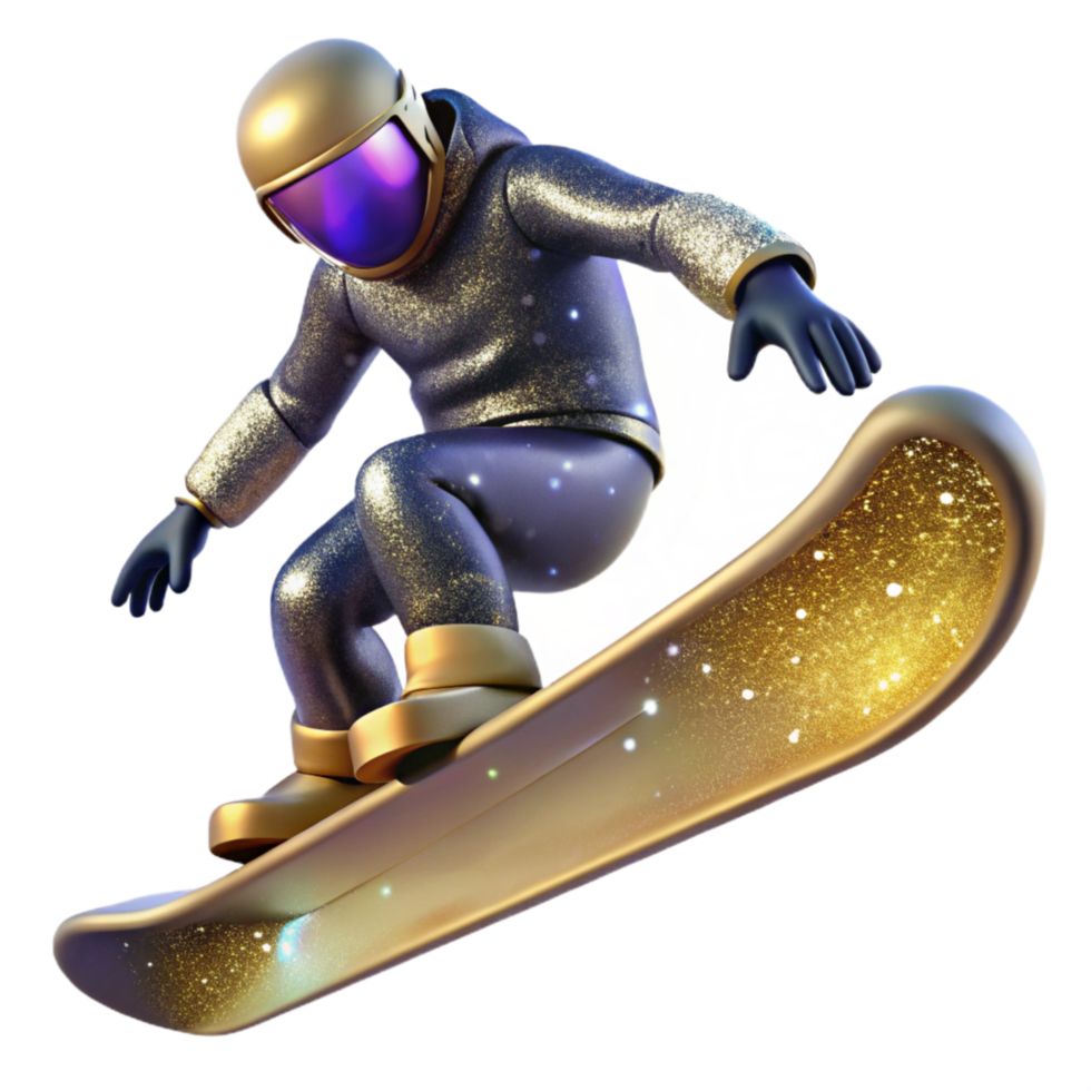 dramatic minimalist Snowboarder Grinding Rail Isolated Element with Stylish Trick premium png