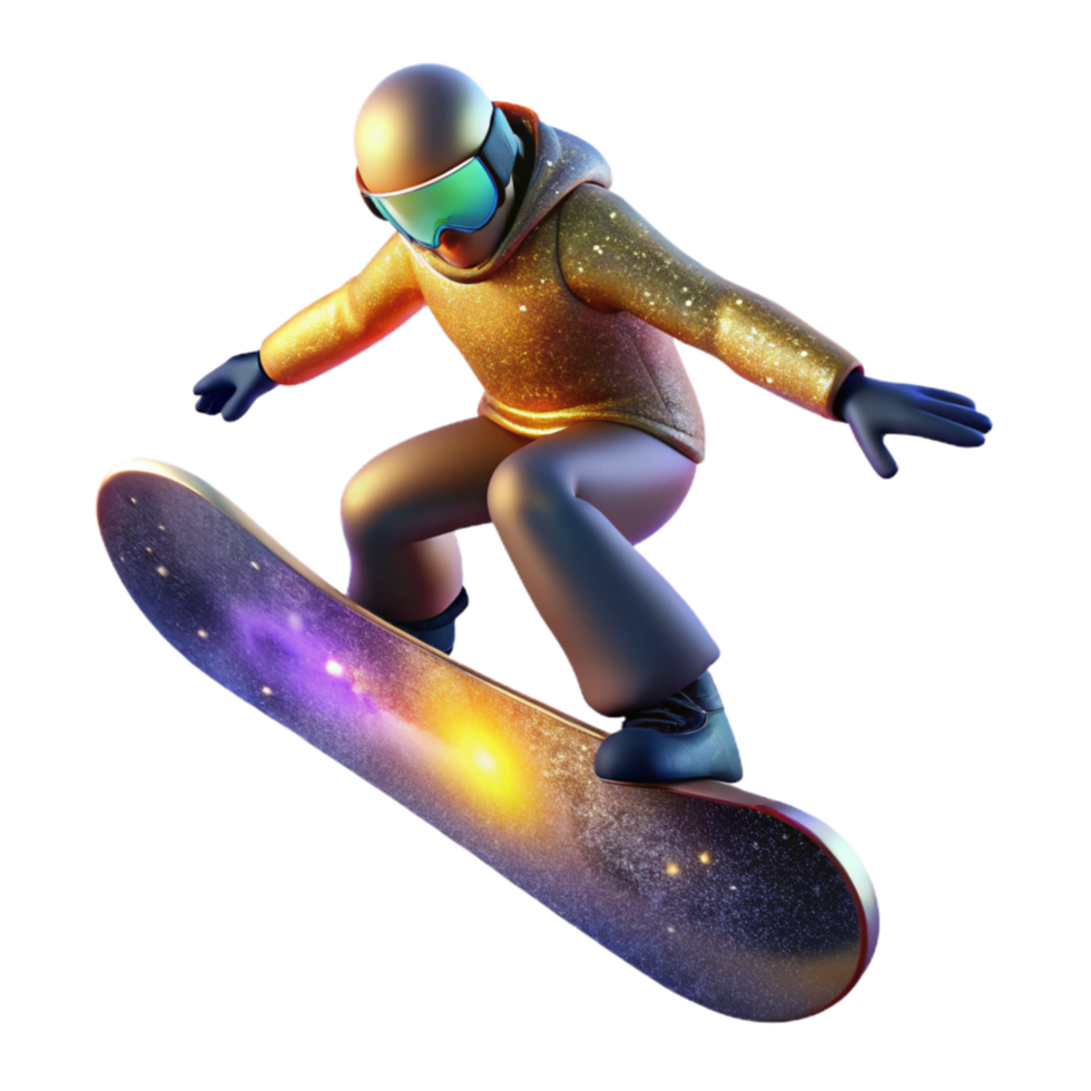wonderful contemporary Snowboarder Performing Trick Cutout with Dynamic Motion exclusive png