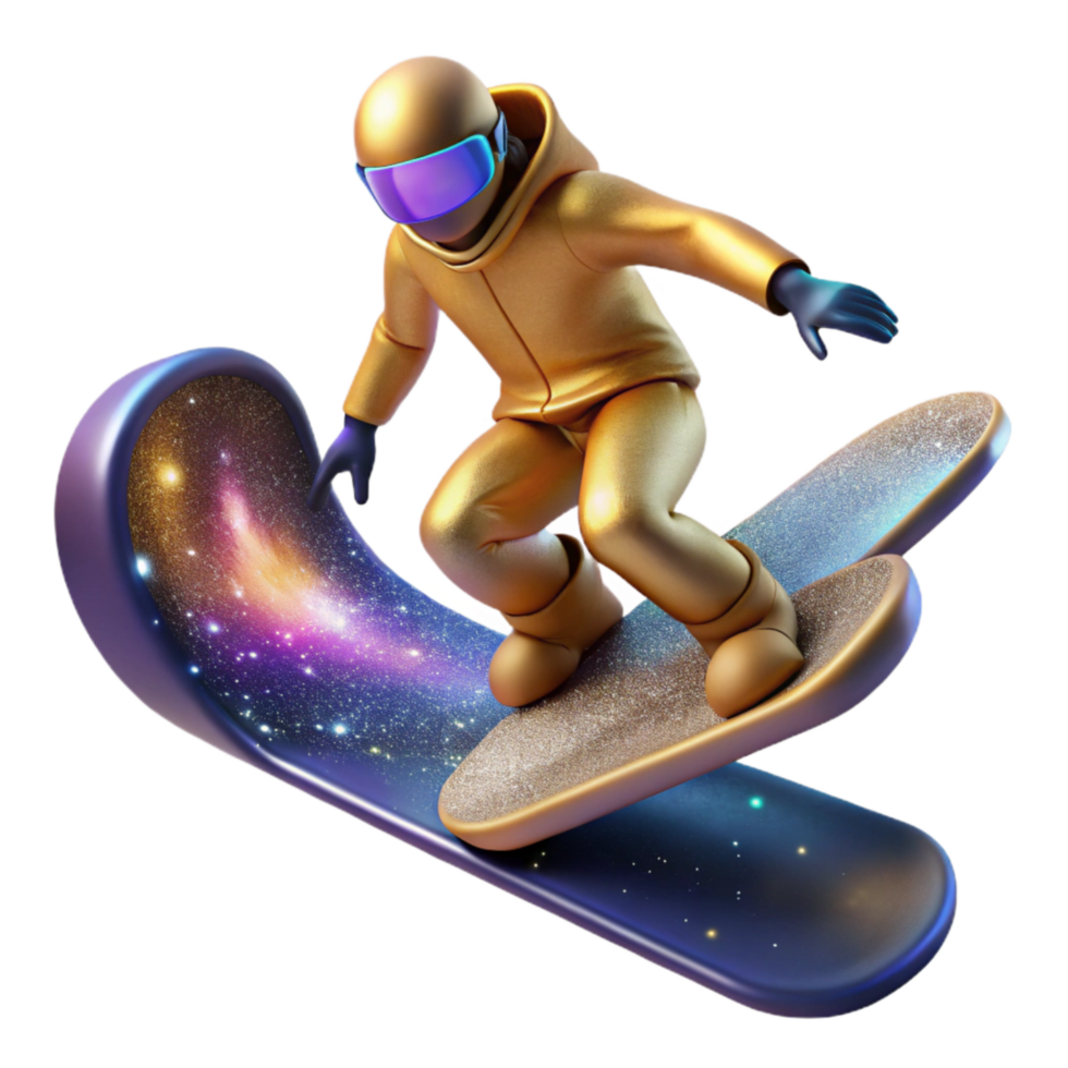 vibrant traditional Snowboarder Landing Jump Cutout with Smooth Execution premium png