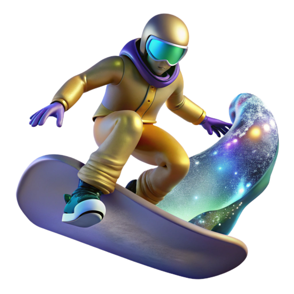 extraordinary vintage Snowboarder Performing Trick Cutout with Dynamic Motion authentic png