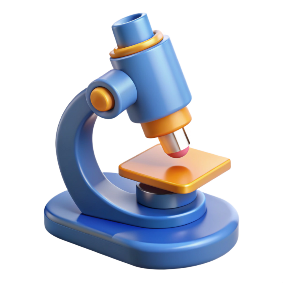 impressive classic Microscope with slide and specimen high resolution png