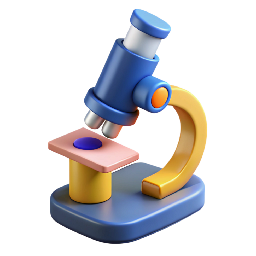 magnificent creative Microscope with slide and specimen detailed png