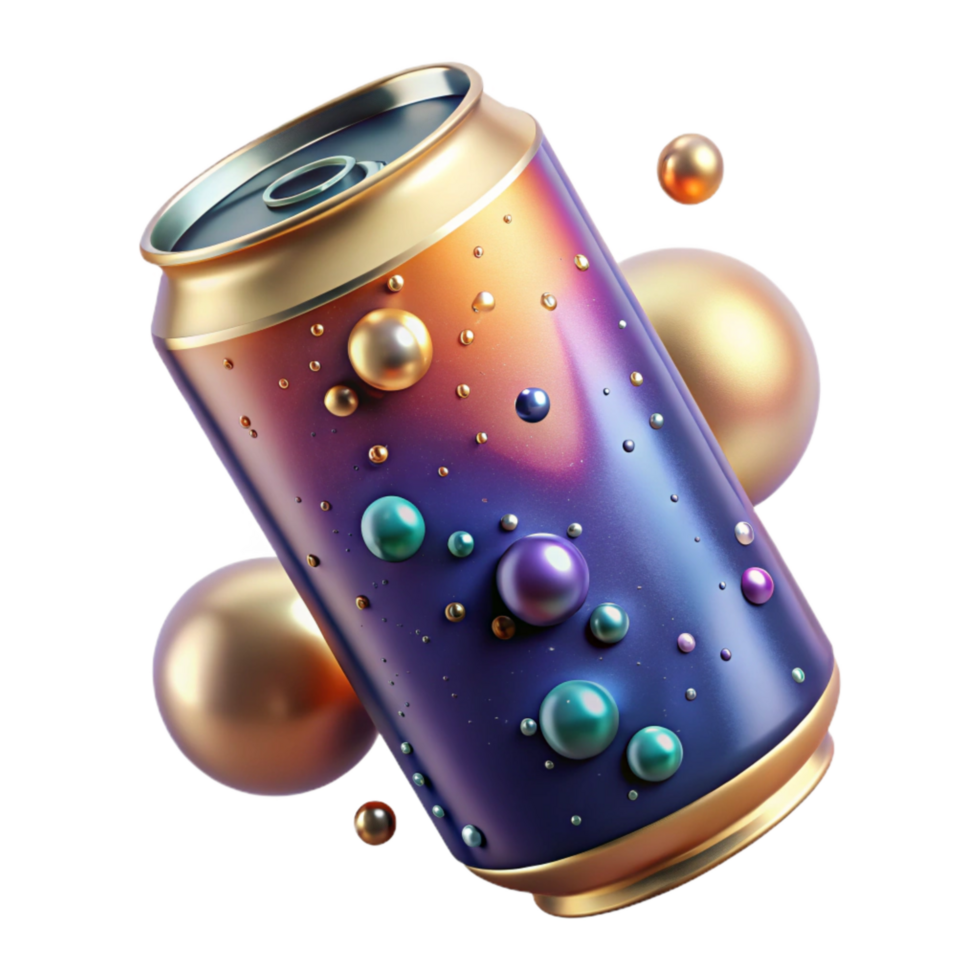 stunning traditional Soda Can with Bubbles and Condensation and Transparent Background original png