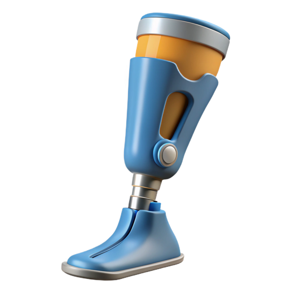 serene rustic 3D printed prosthetic leg 4K png