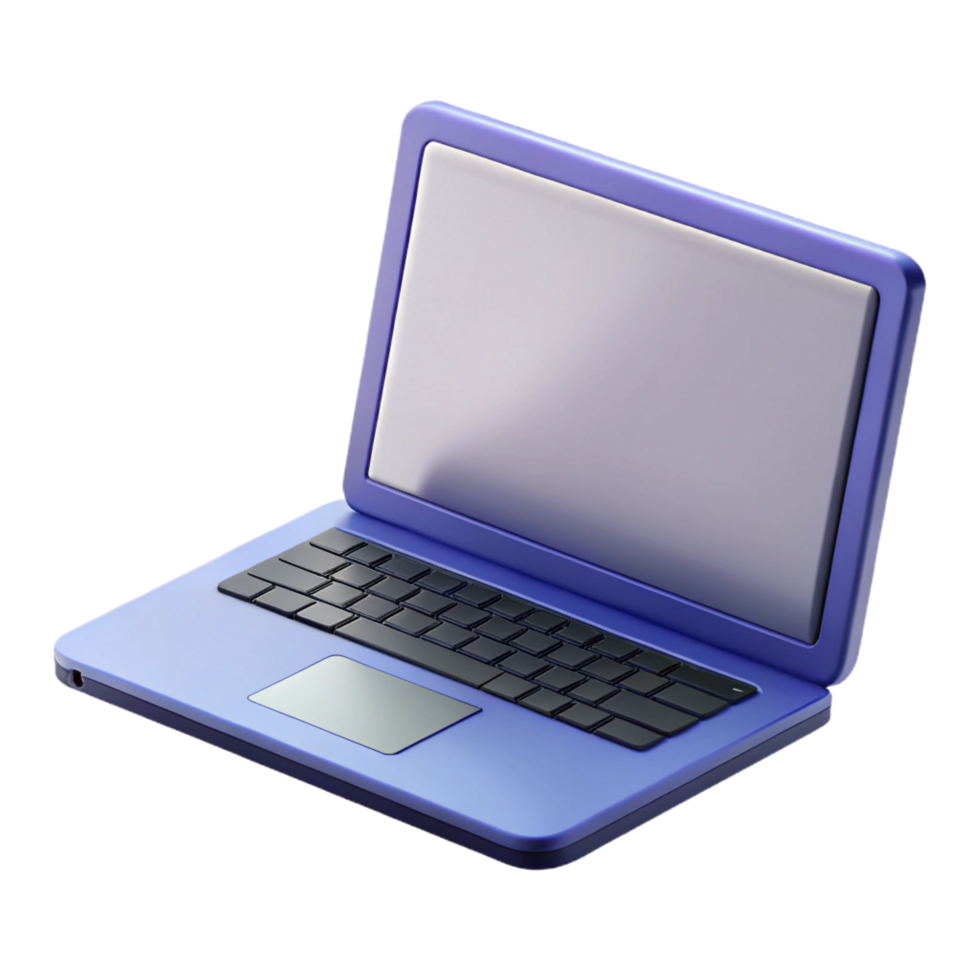 vibrant creative Laptop computer, open, blank screen premium png