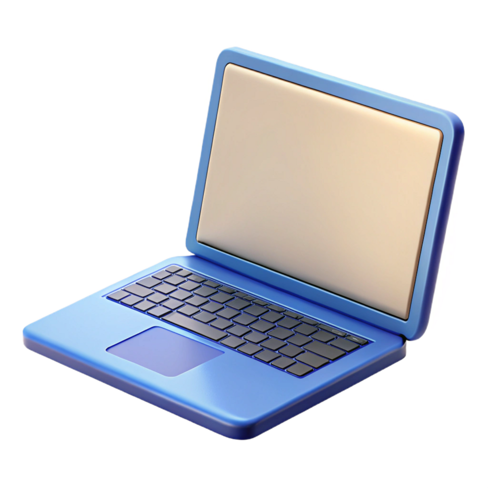 vibrant traditional Laptop computer, open, blank screen original png