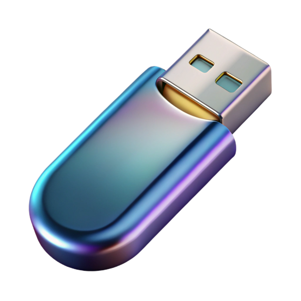 beautiful modern USB flash drive, metallic finish authentic png